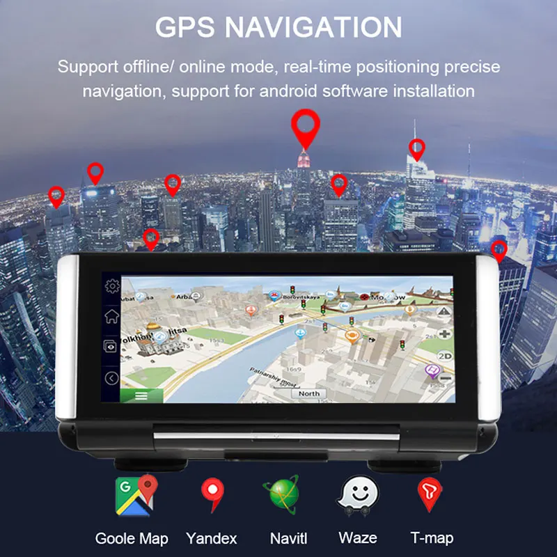 4G Dash Cam, GPS, Wifi Za Avto DVR Android 8.1 ADAS Bluetooth 1080P nadzorna plošča Navigacijske Auto Video Snemalnik, Kamera Park Monitor