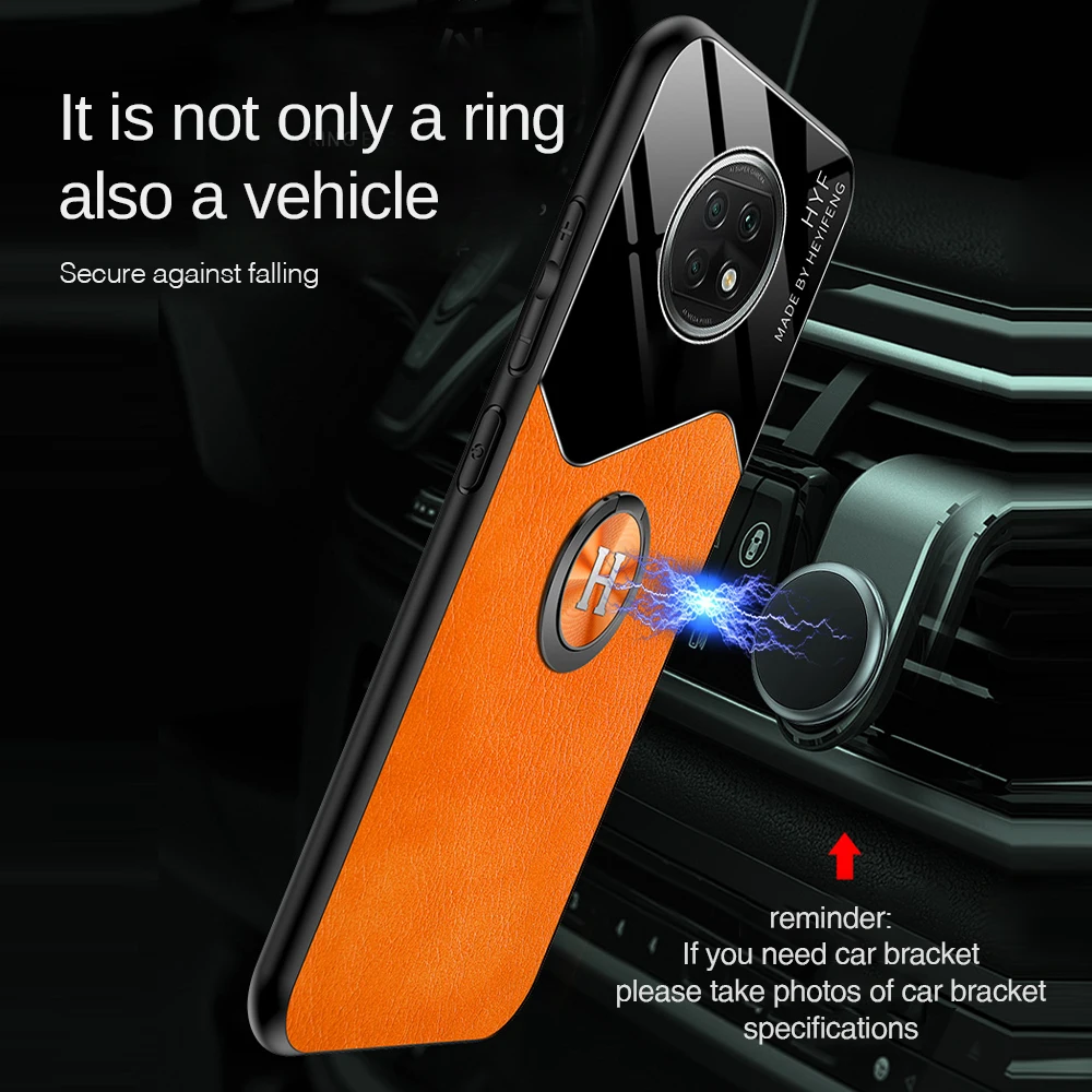 3D Prst prstan avto magnetno držalo usnje primeru telefon za xiaomi redmi upoštevajte, 9t 9 t note9t J22 6.53