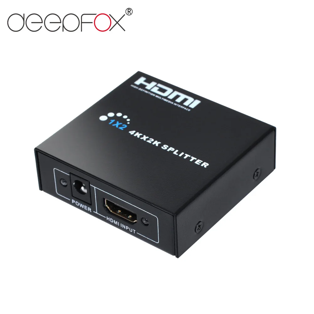 DeepFox 1 Vhod 2 Izhod 4K HDMI Splitter 1*2 Port, HDMI Audio Video V1.3 3D UHD 4K*2K