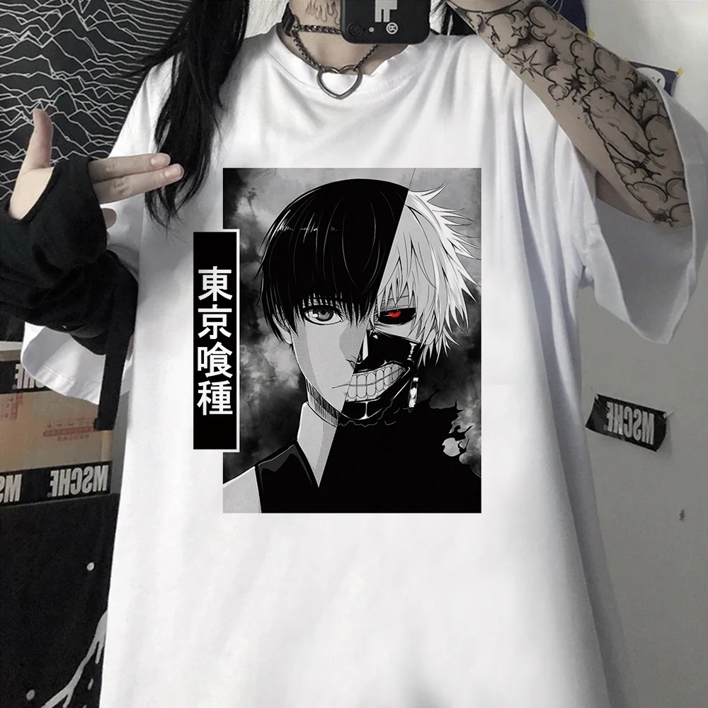 Vroče Anime Tokyo Ghoul Graphic T-shirt Kawaii Unisex Kratek Rokav Streetswear Prevelik T-majice