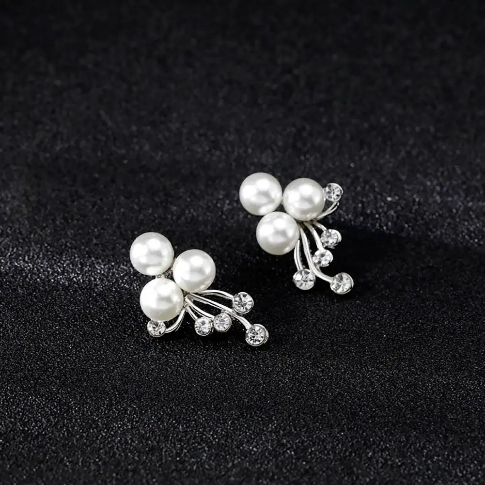 Moda Nosorogovo Poroko Ujemanje Ogrlica, Uhani Dva-delni Set Umetno Pearl Cvet Ogrlica za Ženske Poročni Nakit Set