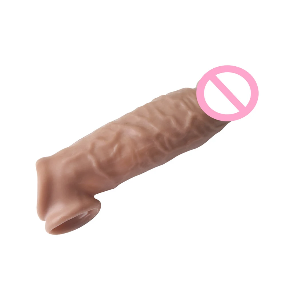 Yunman 16 cm Silikonski Penis Širitve Rokav Extender Realno za Večkratno uporabo Rokavi Zamudo Izliv Intimno Blaga Seks Igrače