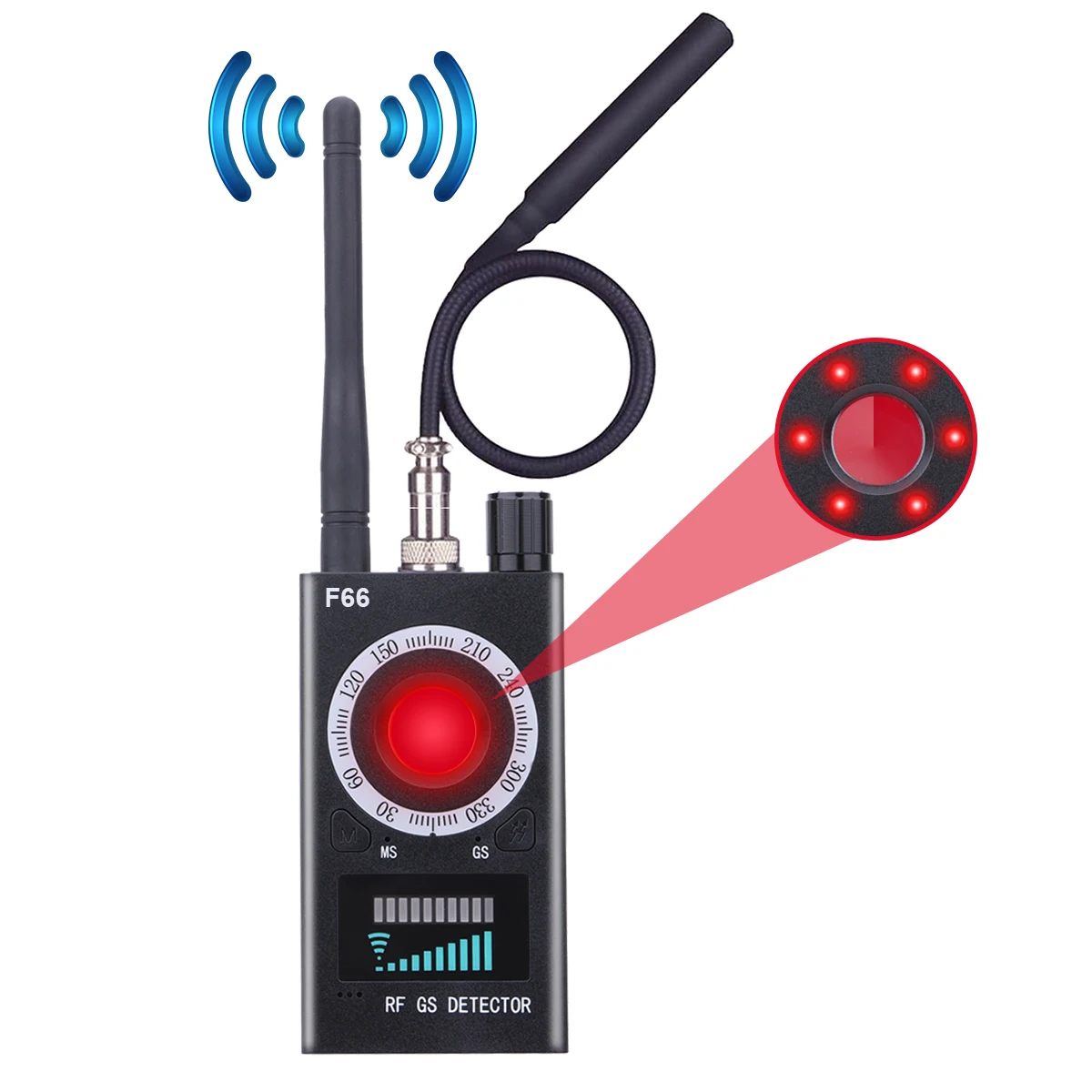 Signal GPS Objektiv RF Tracker Mini Skrito spy Kamero Prenosni Detektor Objektiv Finder GSM Vohun Bug Detektor