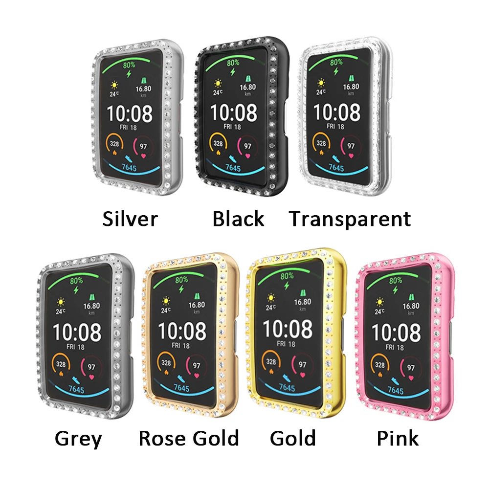 1PC Lupino Svetlečim Diamond Zaščitnik Primeru Lupini Rob Okvirja Za Huawei Watch Fit Traku Band Odbijača Zaščitna Pokrova Dodatki