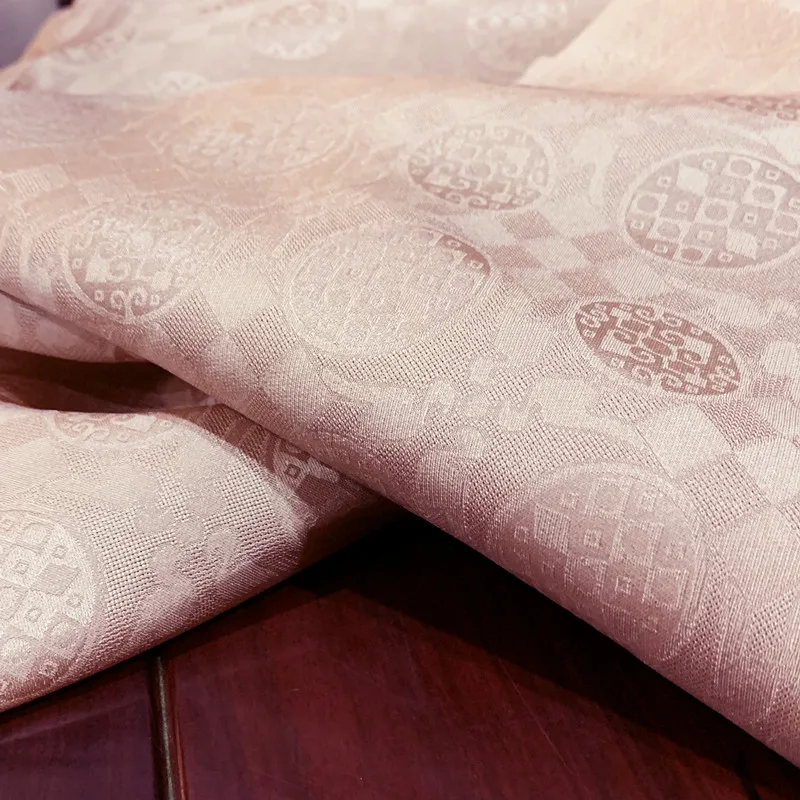Real svile Jacquardske roza, modro beli Saten letnik tkanine hanfu kimono cheongsam tkanine, tkanine 0,5 metra