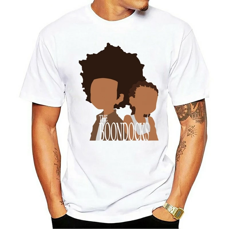 Boondocks v Bratje Majica s kratkimi rokavi Moški O-vratu Huey In Riley Freemans Risanka Stilsko T-shirt