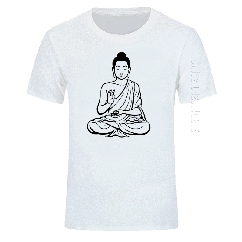 Meditacije Buda Majice S Kratkimi Rokavi Moški Poletje Slog Smešno Natisnjeni T-Majice Prevelik Moda Posadke Vratu Bombaž Tiskanje Oblačila