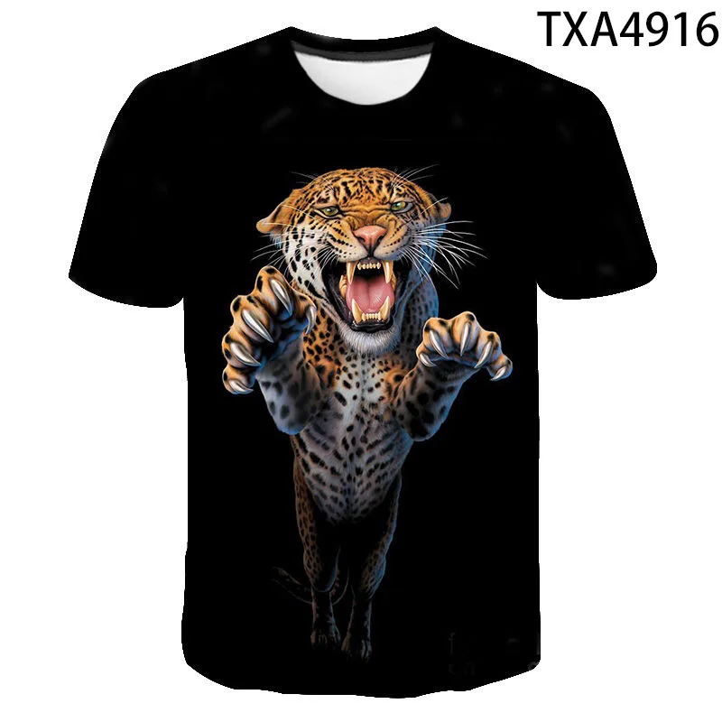 Tiger 3D Majica s kratkimi rokavi Moški Ženske Otroci Poletje Moda Kratek Rokav Natisnjeni Živali T-Shirt Kul Vrhovi Tees Fant, Dekle, Otroci, Oblačila,