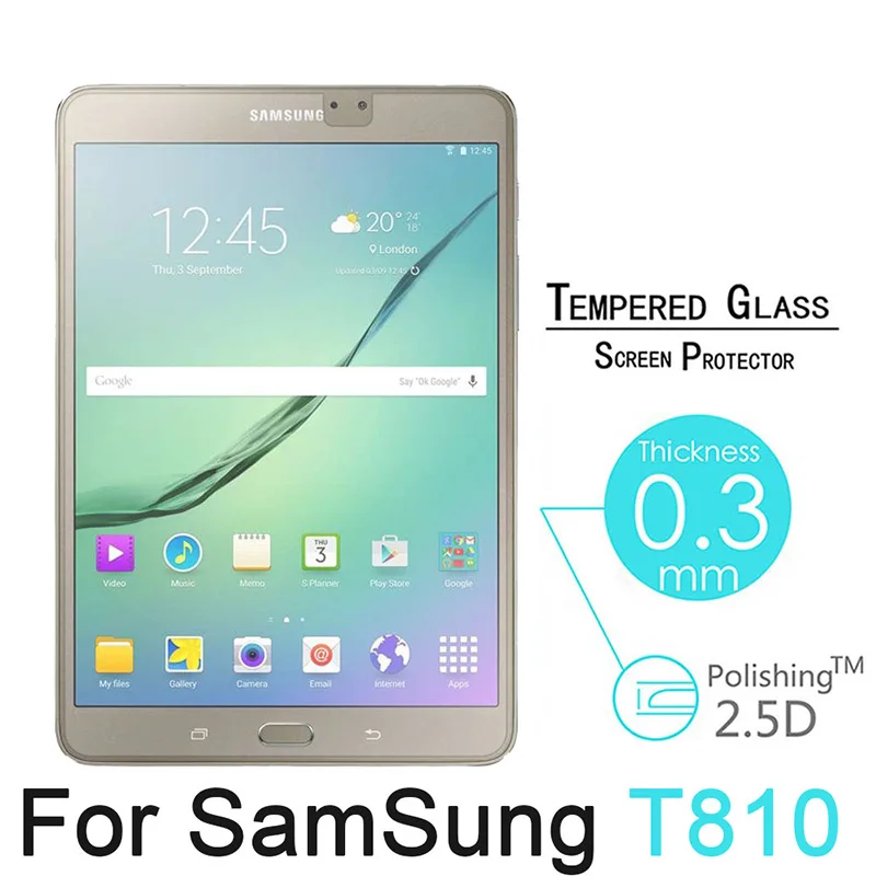 2PCS Kaljeno Steklo Za Samsung Tab Galaxy S2 9.7 palčni T810 T813 T815 T819 Tablet Zaščitnik Zaslon 2.5 D Premije Zaščitni Pokrov