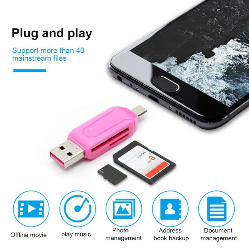 VROČE 2 V 1 Micro USB OTG TF/SD Card Reader Mobilni Telefon Razširitev Priključek za Visoke Hitrosti, Pisatelj Prenosni Računalnik Pribor