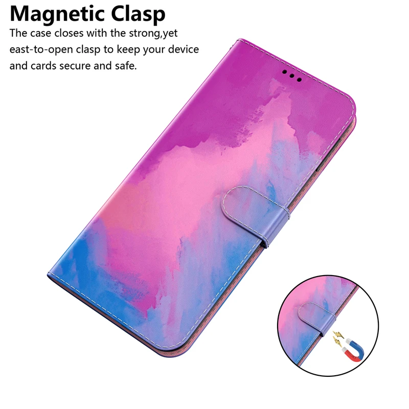 Akvarel slika Usnjena torbica Za Xiaomi Mi 9T 10T 9 11 Lite 11i A3 Poco X3 M3 Pro NFC F3 Magnet Flip Knjige v Primeru Pokrov Ohišja