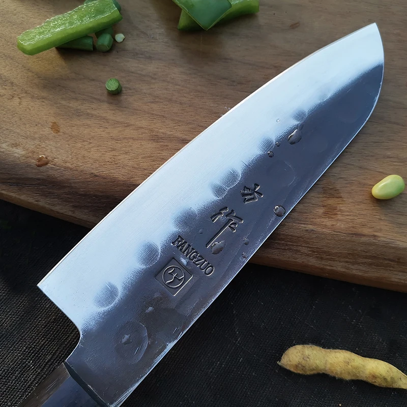 Novo Santoku Kuhar Nož Kuhinjski Noži Japonski slog 5CrCoMov visoko vsebnostjo ogljika iz nerjavečega jekla Britev Ostro Rezilo Orodja za Rezanje Mesa