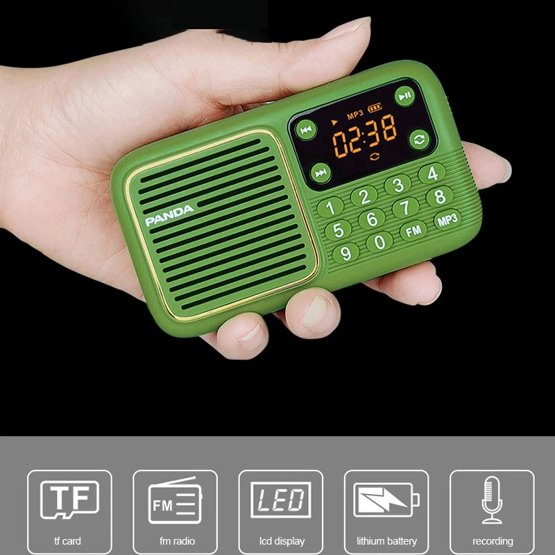 Mini Prenosni Zvočnik Music Player, FM Radijski Sprejemnik MP3 TF Kartice LED Zaslon Lahki Louderspeaker