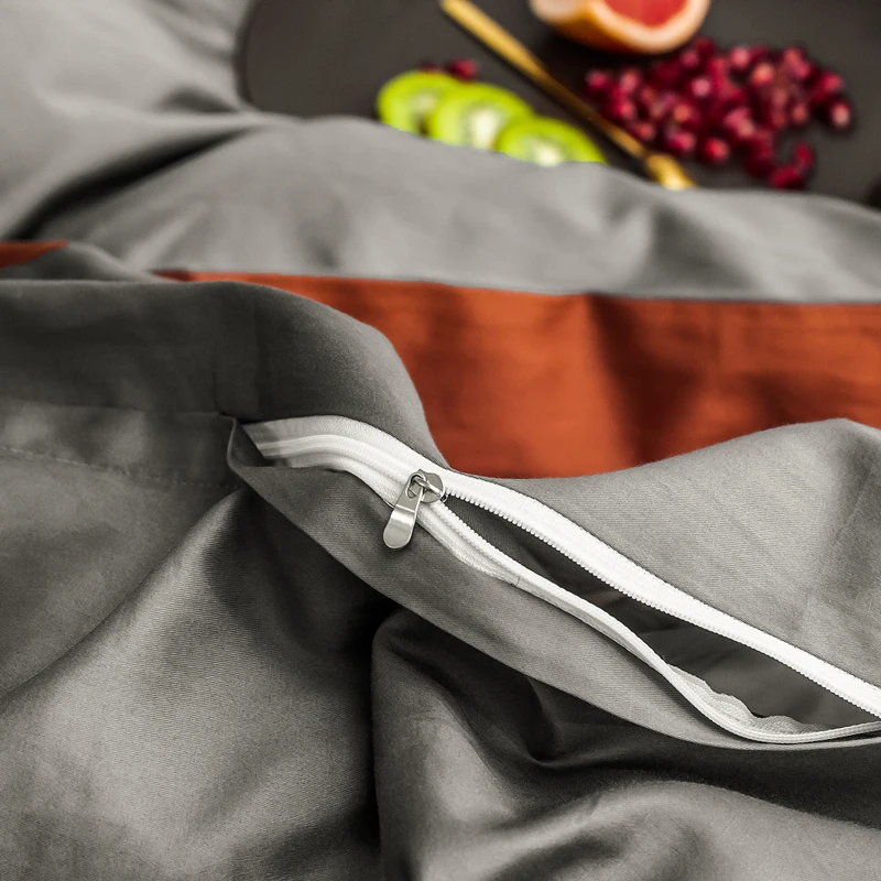 2021 Štiri-delni posteljni preprost bombaž dvojno gospodinjski posteljo stanja odeja kritje vezene cevovodi udobno posteljnino lanu kave
