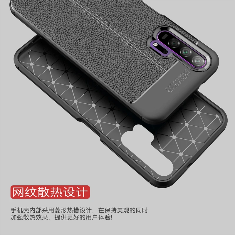 Silikonski Nazaj Primeru Za Huawei Honor 20 Pro 10 Lite 9 9 8 V9 Kritje Čast 7C Pro 7A Primeru Luksuznih Litchi Vzorec Telefon Vrečko TPU Ohišje