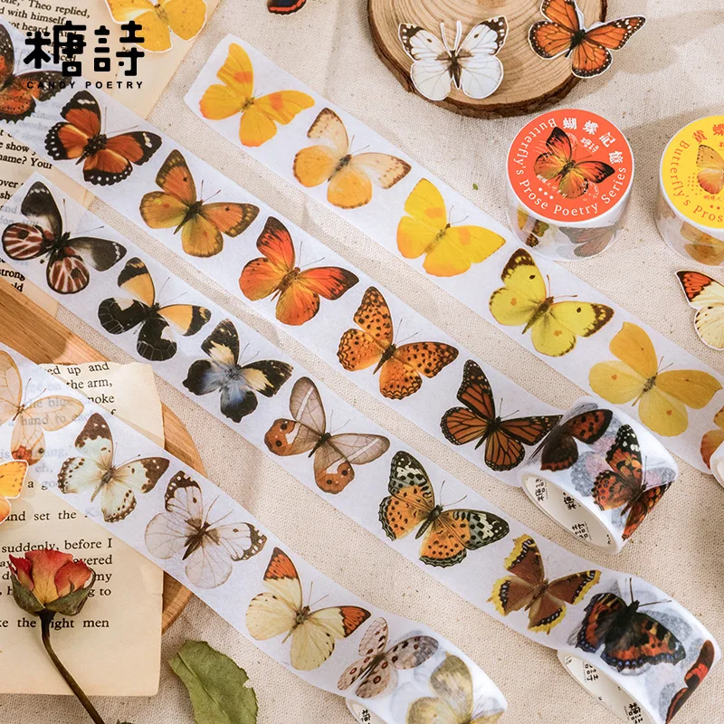 1pc Pisan metulj Washi Tape Japonski Papir 3cm*2m Kawaii Scrapbooking Orodja Maskirni Trak Foto Album Diy Dekorativni Trakovi