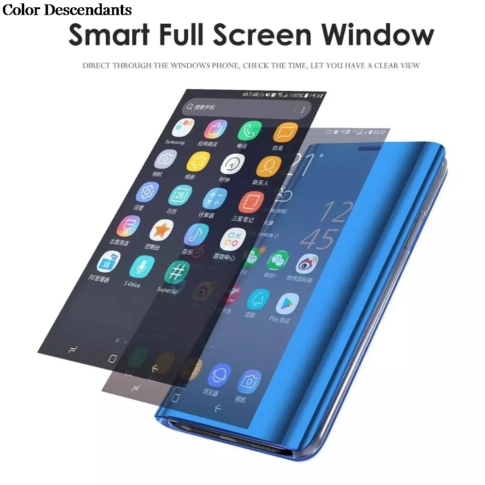 Zrcalni Prikaz Smart Flip Primeru Za LG Q60 LGQ60 Q 60 X525 Etui Luksuzni original Magnetni fundas PU Nazaj, Usnje 360 Telefon Kritje