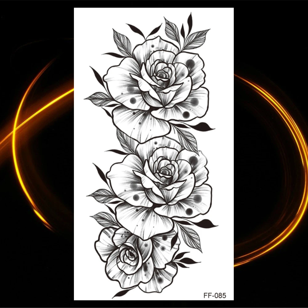 Črno Kano Začasni Tatu Za Ženske Seksi Mandala Cvetje Tetovaže Nalepke Čipke Ponaredek Nakit Nepremočljiva Tatoos Telo Koša Nazaj