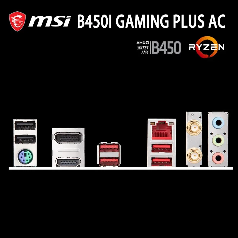 MSI B450I GAMING PLUS AC Motherboard AM4 DDR4 B450 M. 2 Display Port, Desktop B450 Mainboard AM4 OverLocking PCI-E 3.0 Nova