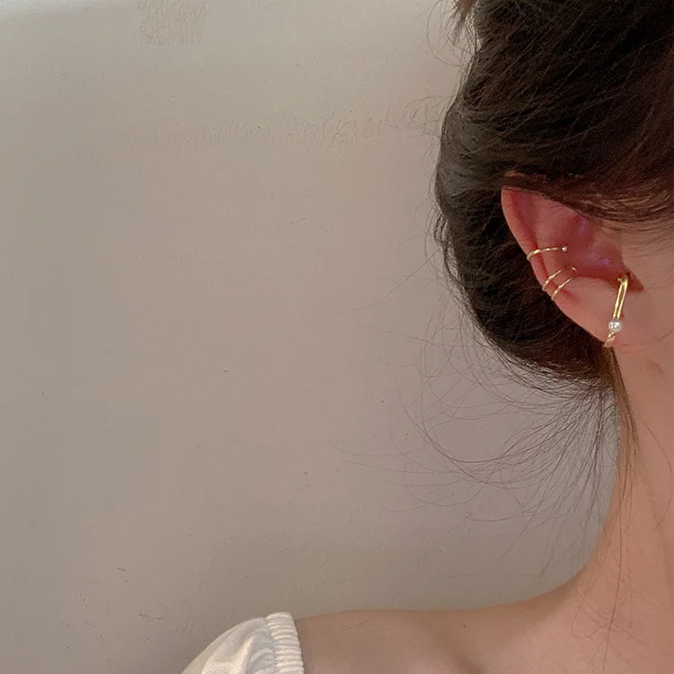 AOMU 2020 Koreja Moda Kovinski Uho Posnetek Uhani Geometrijske Nezakonitih Zlata, Srebrna Barva Uho Hlačnice Uho Nakit Darila