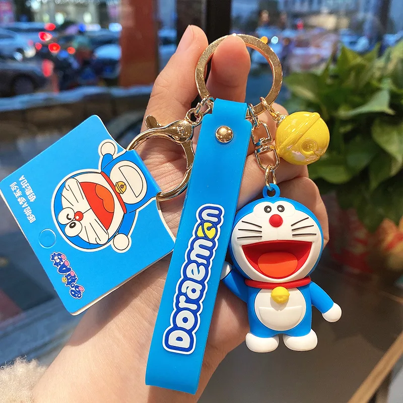 Risanka Srčkan Doraemon Obeskov Moda Za Ženske Jingle Mačka Avto Keyrings Dal Prijatelj Božično Darilo Za Rojstni Dan Keychain