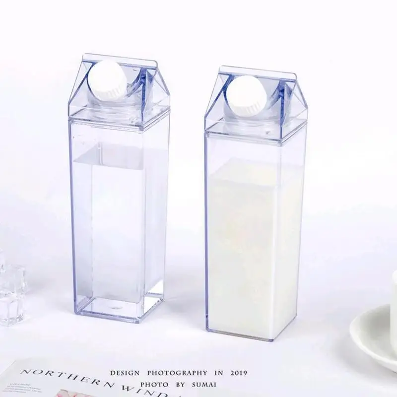 500 ml Vode, Skodelico Mleka Polje Obliko Hrane Razred Plastičnih Drinkware Večkratno uporabo Šport Voda Preprosto Piti Kozarec za Steklenice Prozorni