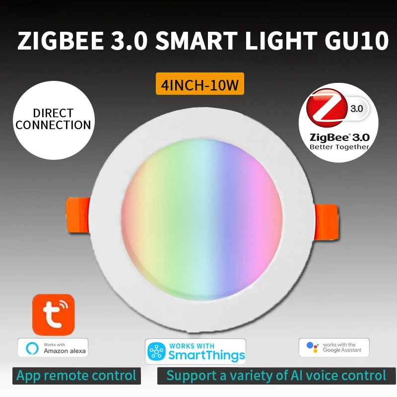 Tuya Zigbee 3.0 Smart Downlight 10W Krog Spot LED Downlight RGBCW Svetlobe Glasovni Nadzor Dela Z Alexa googlova Domača stran Hitra Dostava