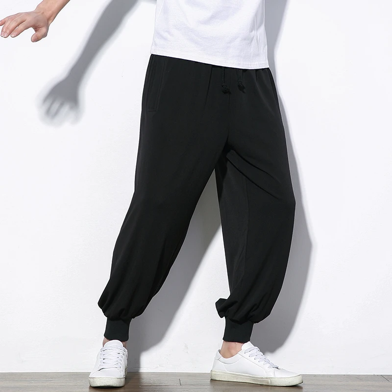 Japonski Ulične Mode Preprost Tanke Priložnostne Harem Hlače Hip Hop Joggers Moških Oblačil Svoboden Plus Velikost Hlače Moški Sweatpants