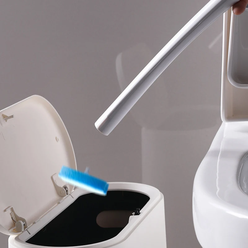 Razpoložljivi Wc Čiščenje Sistema za Enkratno uporabo Toilet Bowl Čistilo Krtačo z 8 Čiščenje, Polnjenje