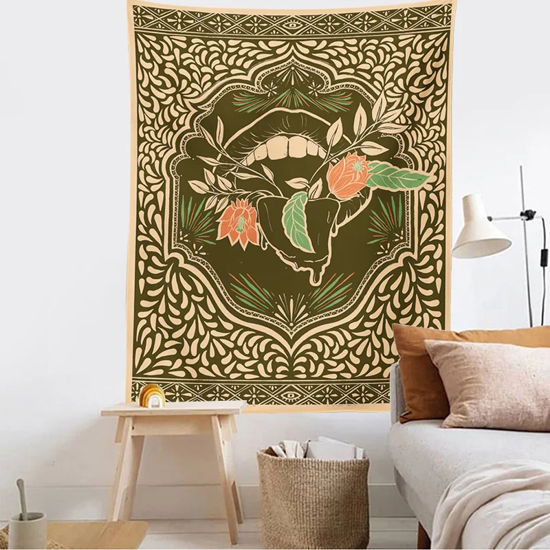 Tarot rastlin, tapiserija, Cvet usta doma dekoracijo čarovnice tapiserija Mandala cvet dekoracijo sten Hipi Bohemian dekorativni