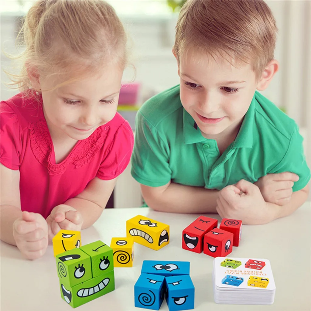 Ustvarjalne Nov Izdelek Obraz-spreminjanje Kocka gradniki Otrok, Logično Razmišljanje, Usposabljanje in Montessori Intelektualne Igrača #40