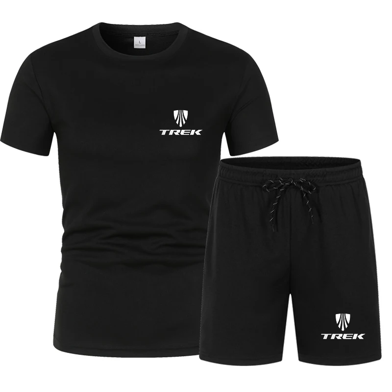 TREK, Gorsko Kolo Moške Poletne Modni T-shirt Hlače Moški Šport + Hlače za Moške Plaži Priložnostne Srajco Nastavite Šport