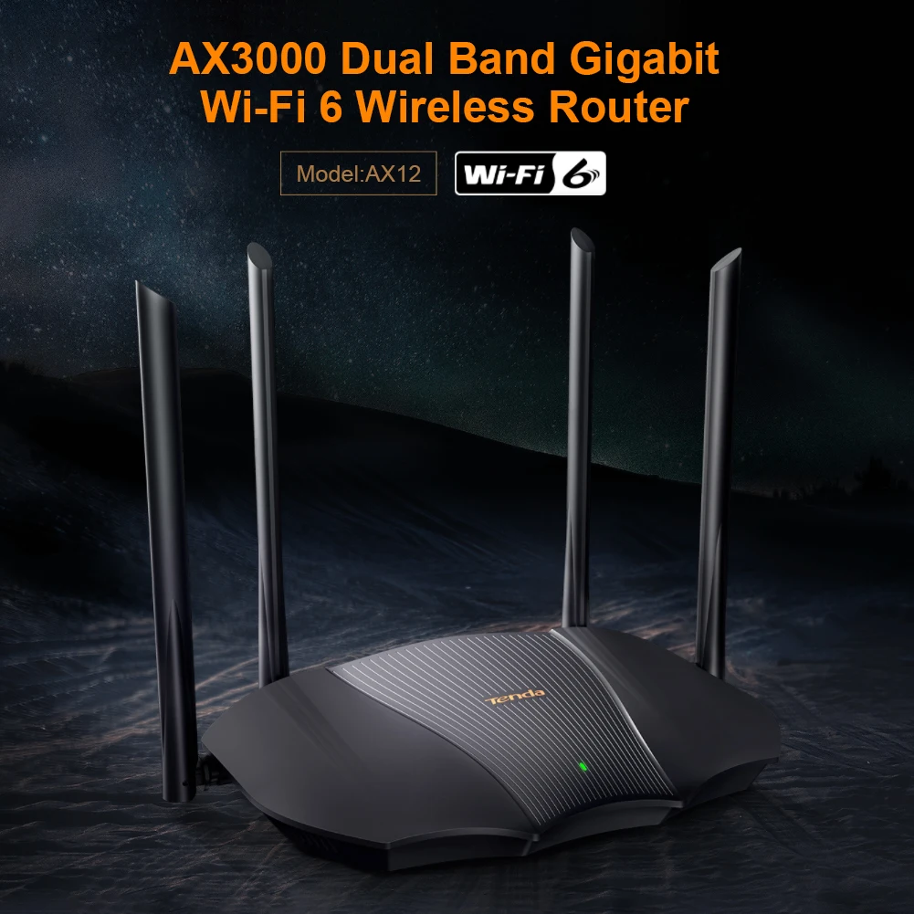 Tenda 3000Mbps WiFi6 AX3000 Gigabit Wi-Fi 6 Brezžični Usmerjevalnik 2.4/5 G Dual Band OFDMA MU-MIMO oblikovanjem snopa z IPv6 WPA3 Varnost