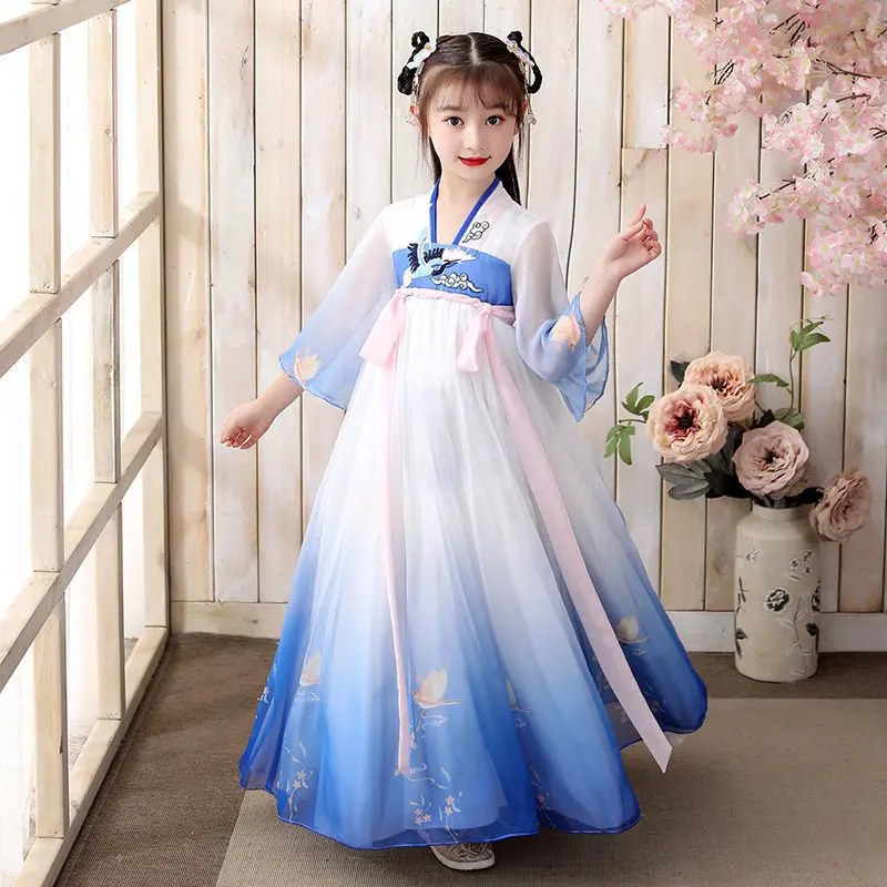Kitajski Hanfu Dekle Obleko Pravljice Obleko Hanfu Kitajski Starodavne Dinastije Tang Uspešnosti Cosplay Hanfu Otroci Otrok Tang Kostum