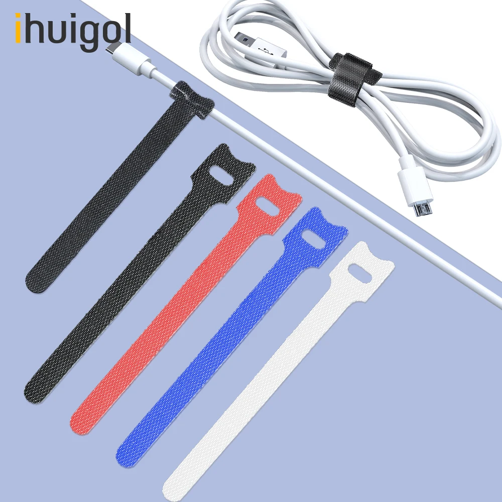 Ihuigol 20pcs/veliko Kabel Navijalec Organizator Telefon Kabel Upravljanje Kabel Zaščitnik 15 cm USB, AUX Navijanje Kabli Omejeno Vezi Kavljem Zanke