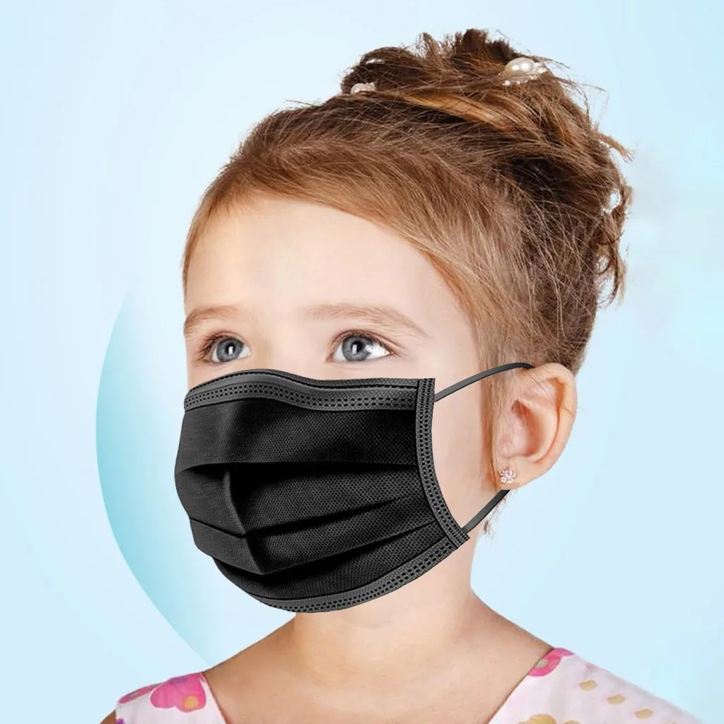 50/100pc Otrok Enkratno uporabo Maske Black Protec 3ply Usta Masko Pm2.5 Filter Maske Stranka Dekoracijo Masko Enfant