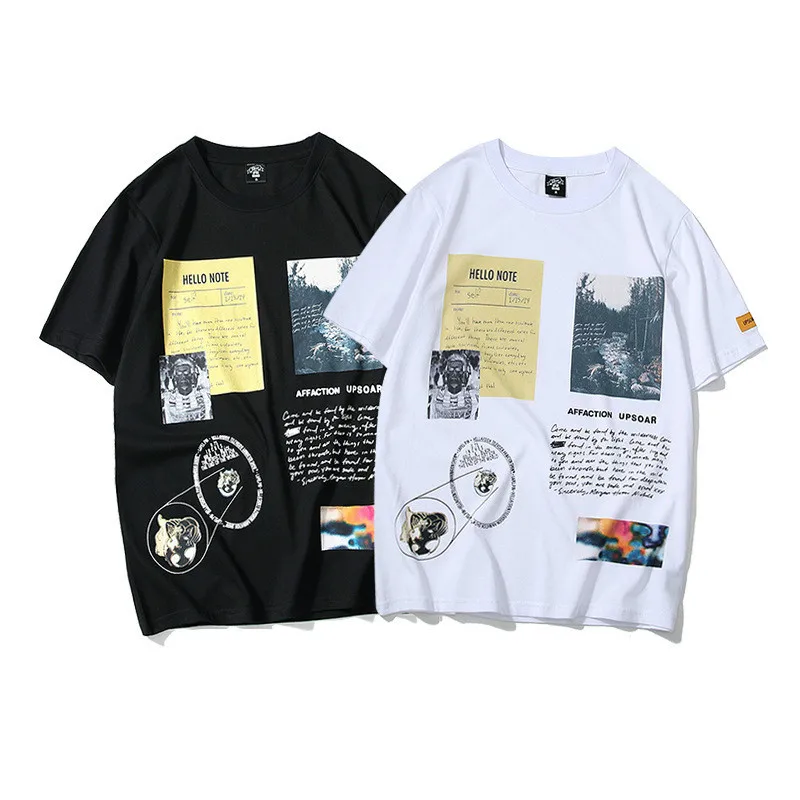 Blagovna znamka Moških, Harajuku T-Majice Poletje 2021 Moda za Moške Majice s kratkimi rokavi Grafiti Tiskanje Moda, moška T Majica Letnik Hip Hop Top Tee
