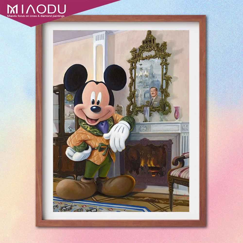 5D Diamond Slikarstvo Strip Disney Mickey Mouse in Walt Disney Navzkrižno Šiv Vezenje Ročno Mozaik, Poln Vaja Doma Dekor