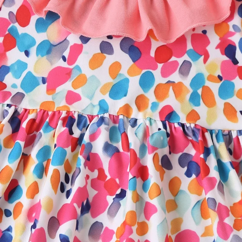 Otroci Obleke za Dekleta Baby Girl Oblačenja Pisane Tiskanja Ruffles brez Rokavov Dekleta Obleko Modna Oblačila Otroška Oblačila Poletje 0-18 M