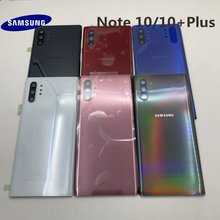 Samsung Galaxy NOTE 10 PLUS N970 N975 Baterije Hrbtni Pokrovček Vrata Stanovanja+Uho Fotoaparat Objektiv Stekla Okvir Zamenjava rezervnih Delov