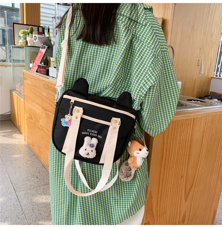 Japonski JK srčkan slog enotno platno vrečko žensk 2021 novo osebno torbico študentov, na Eno Ramo Messenger Bag