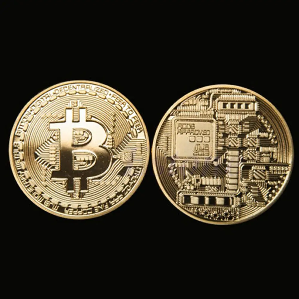 Bitcoin, Ethereum, Valovanje, Doge, Litecoin Logotip z Metal Kovanec Cryptocurrency Svetu