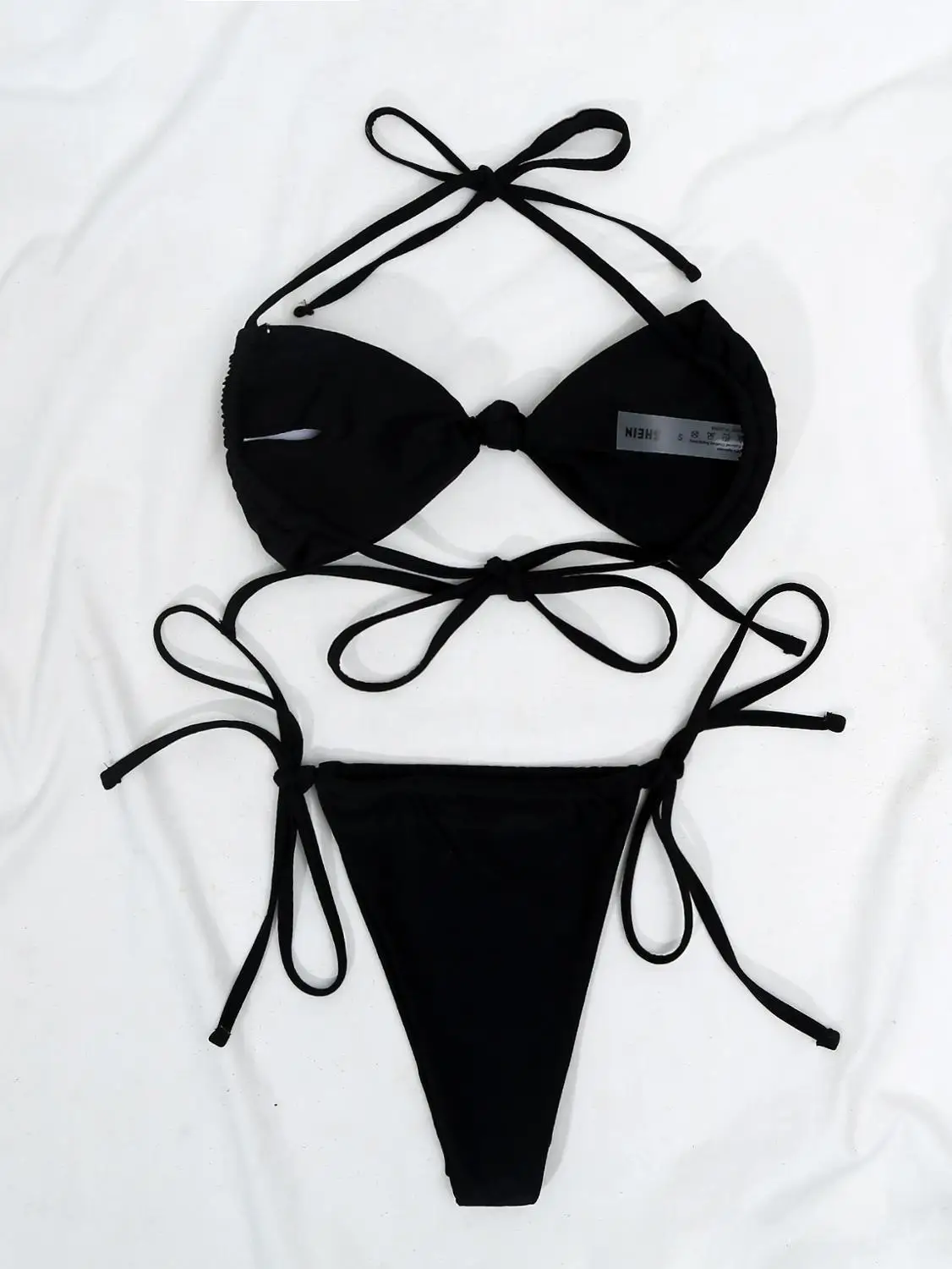 Visoka Kakovost Vročih Klasične Črne Bikini Trdna Plus Velikost Bikini Komplet Kopalne Obleke Izmenljive Ploščice Popolnoma Obložene Ženske Kopalke