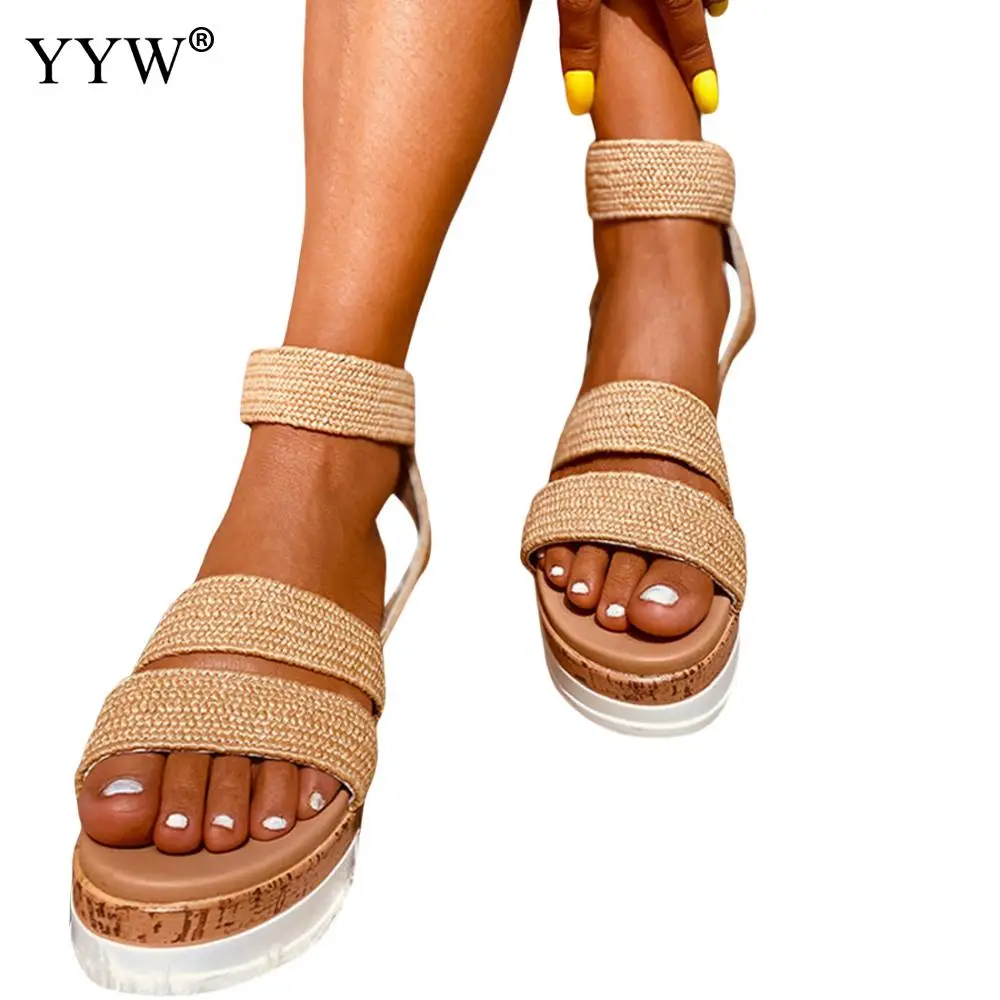 Poletje Klini Pete Sandala Moda Open Toe Platformo Ženske Sandali, Čevlji Plus Velikost Črpalke 2020 Priložnostne Plaži Femme Platformo Sandali