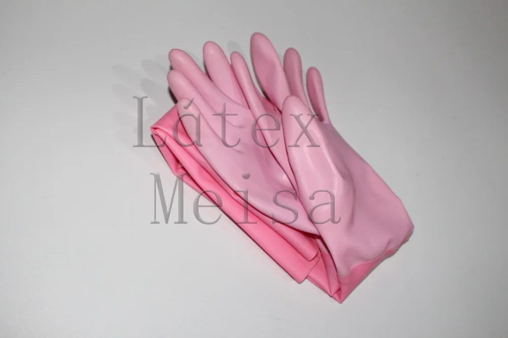 Naravni dolgo prst lateks rokavice, Fetiš, da roko v roza barvi za odrasle