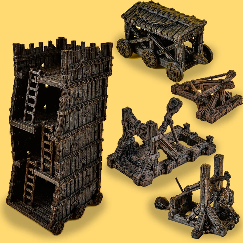 TRPG ječe divjanja miniaturni bbg igra pesek stabilno vojni stroj oblegovalni stolp trebuchet katapult ballista modeli številke