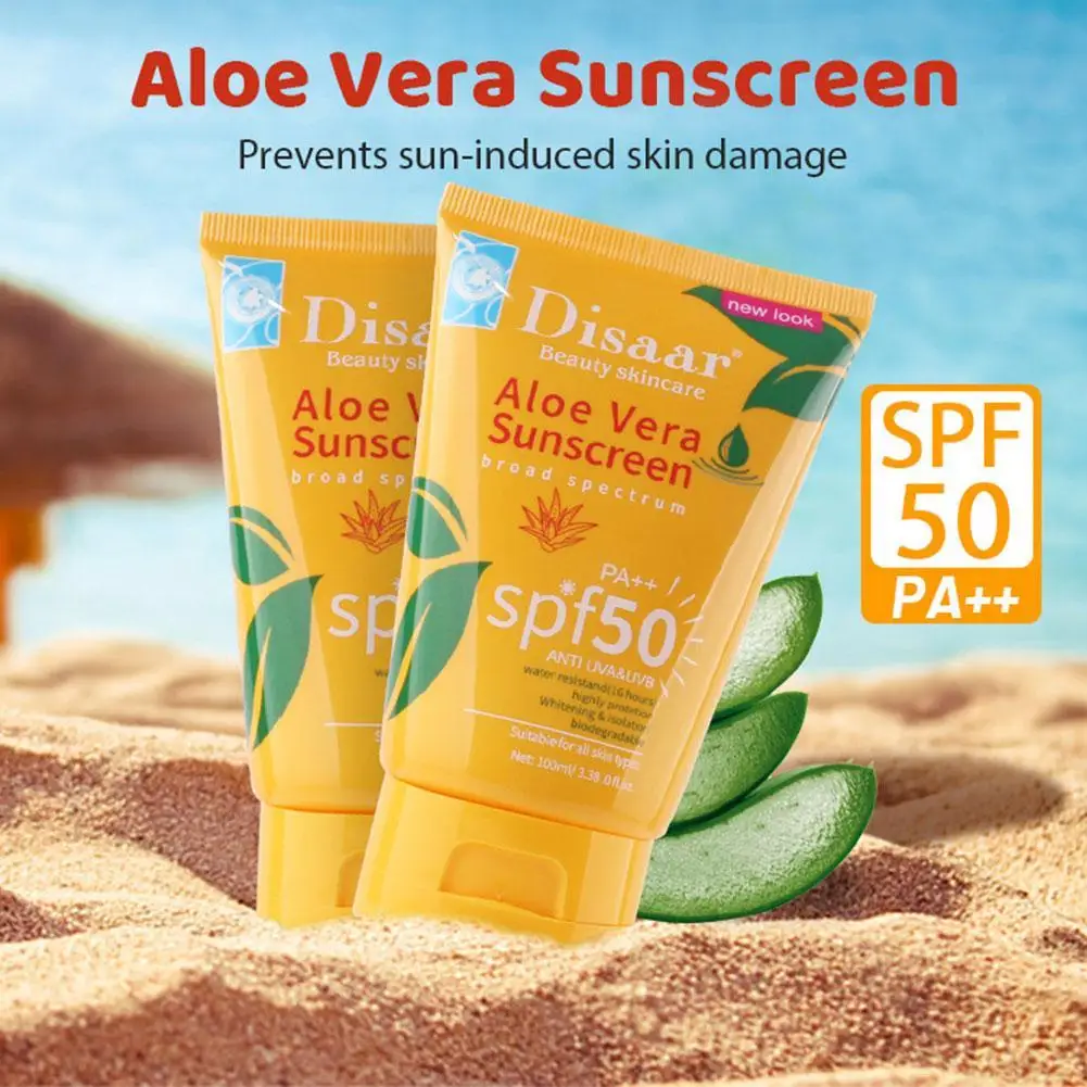 100 ml Aloe Krema za zaščito pred soncem SPF 50 pred soncem PA++ Vlažilne Anti Aging Prahu Olje Nadzor Zmanjšanje Melanin za Nego Kože