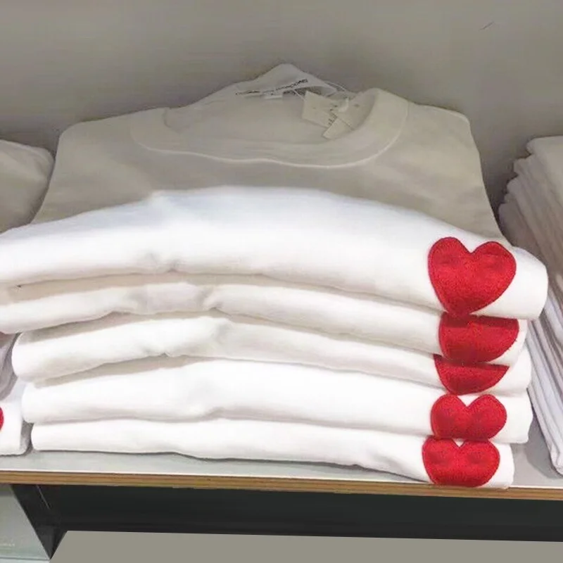 (Imajo oči)2021 Poletje Japonski Tee Bombaž Srca v Obliki Tees za Žensko in Človek Kratek Rokav T-shirt Ženska Oblačila Oblikovalec