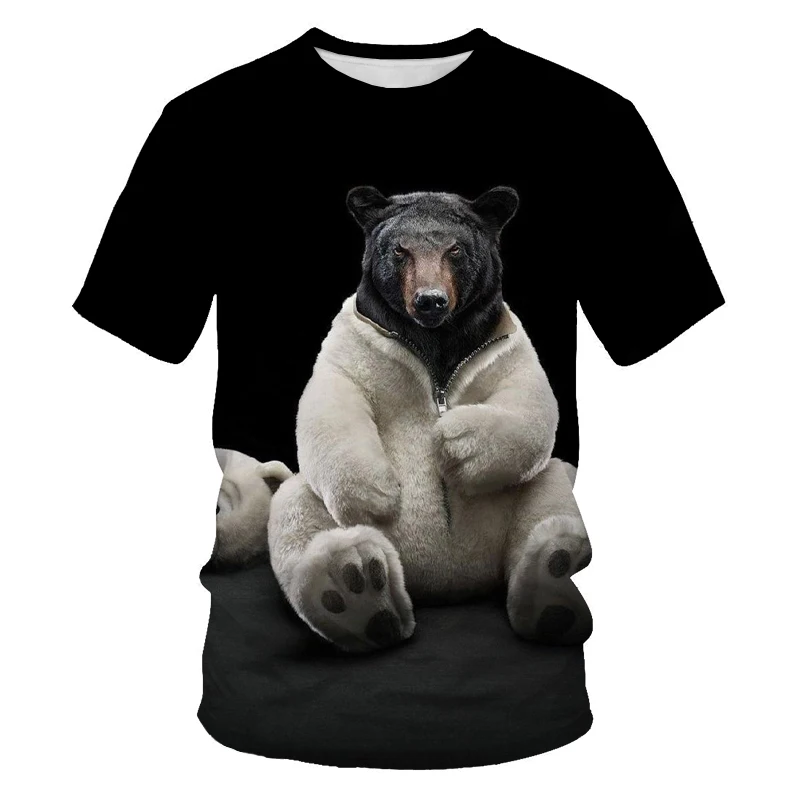 2021 Poletje Nova moška T-Shirt Modni Trend Slog 3D Tiskanje olar Medved Vzorec Moških in Žensk Enako Priložnostne prevelik Vrh