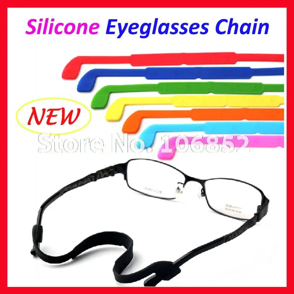 JC4001 20pcs Novo Kakovost Silikonski Anti Slip Očala Očala Kabel Verige sončna Očala imetnik 12 Barv Brezplačna Dostava